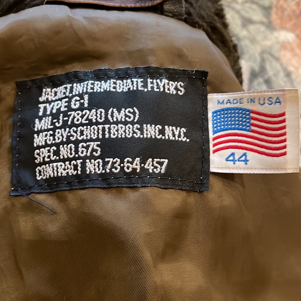 MUST SEE—Vintage Schott Bros leather G-1 Flyers jacket. Great shape. Made in USA - Picture 3 of 16